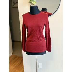 Lord & Taylor Raspberry  Crew Neck Extra Fine Merino Wool Sweater Womens Sz XS